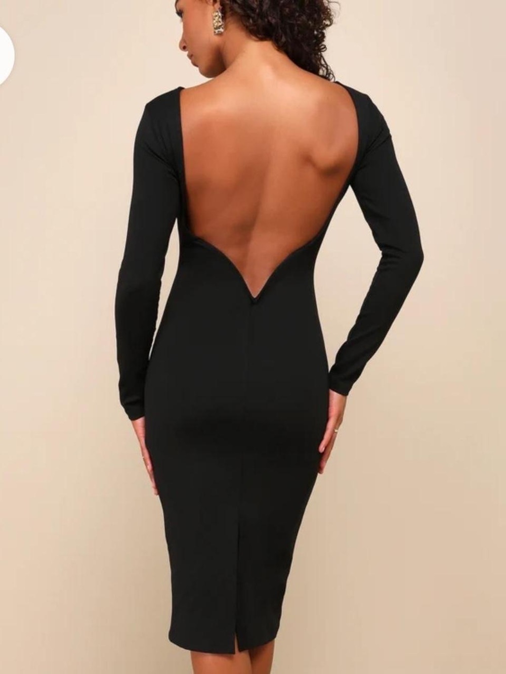 LULUS Va Va Voom Backless Midi Dress in Black